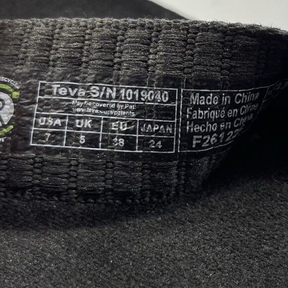 Teva Voya Canvas Flip Flops Womens Size 7 Black Sandals Beach Pool Comfort - Picture 9 of 9